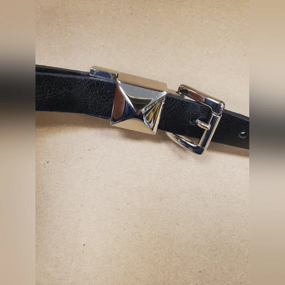 Michael Kors Black Snakeskin Leather Slim Trouser Belt - Picture 5 of 8